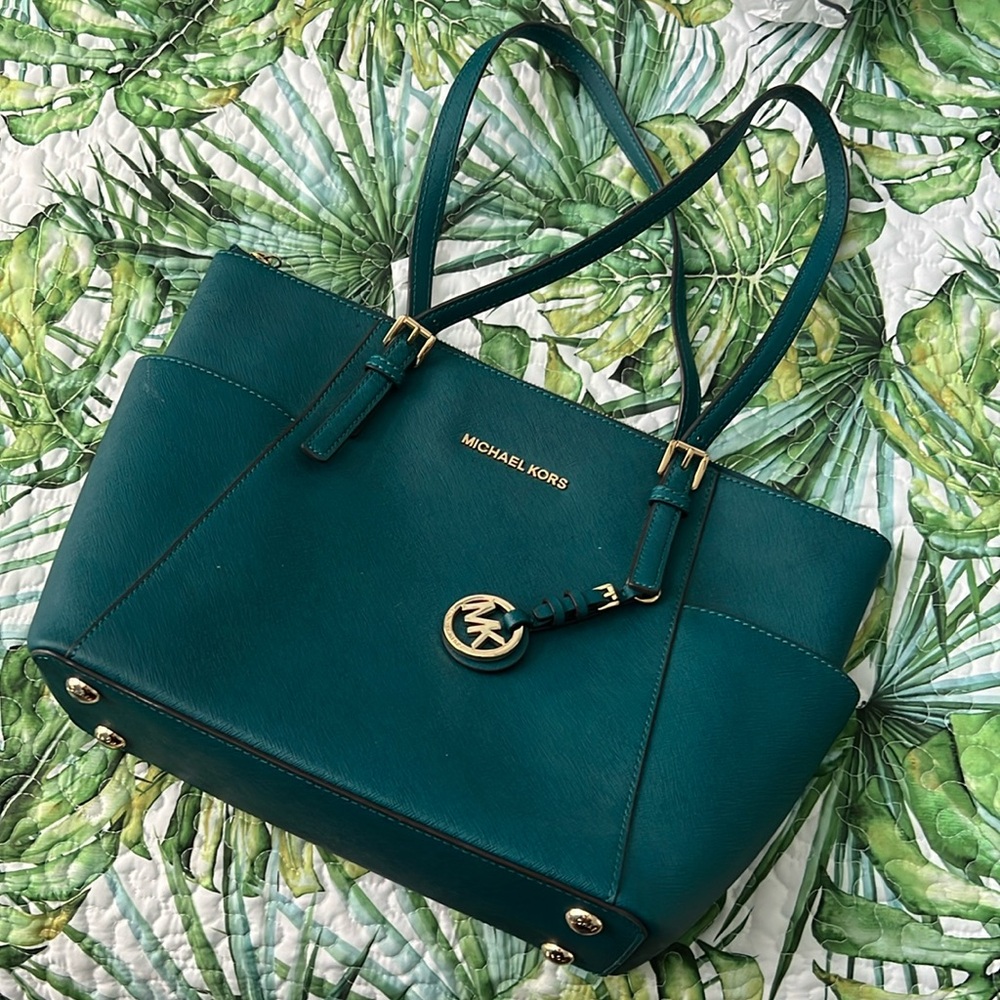 Teal Michael Kors purse